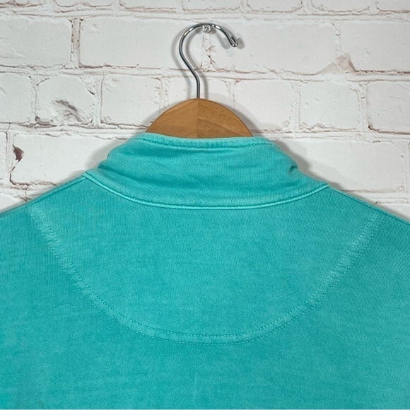 Chubbies Sweatshirt Mens Size Large 1/4 Zip Pullover Teal Made In USA Flaw - Picture 12 of 13